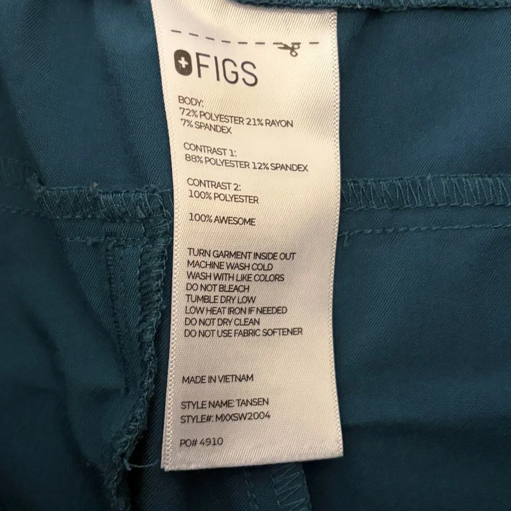 Figs Men’s Tansen Small Scrub Pants Teal Drawstring Jogger Nurse Doctor